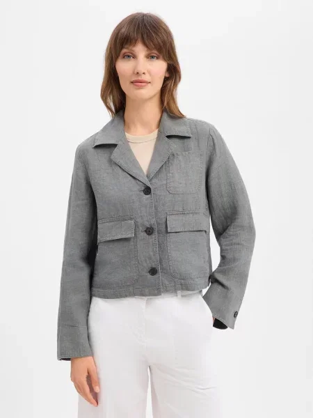Kurtka o kroju relaxed fit z czystego lnu Marc O'polo szara