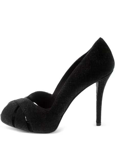Pantofi cu toc Stuart Weitzman cu platformă cu vârf deschis negru