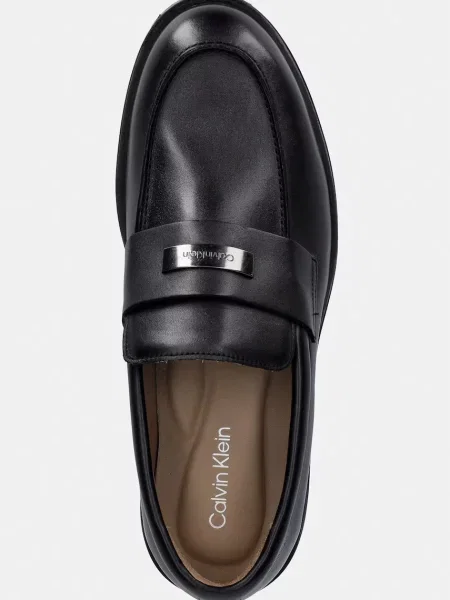 Calvin Klein loafer férfi bőr ESS RUBBER LOAFER HW PLAQ VA LTH fekete
