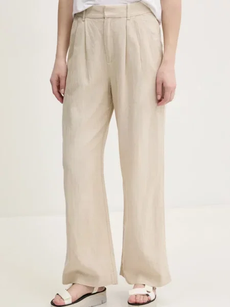 Lanene hlače Hollister Co. bež