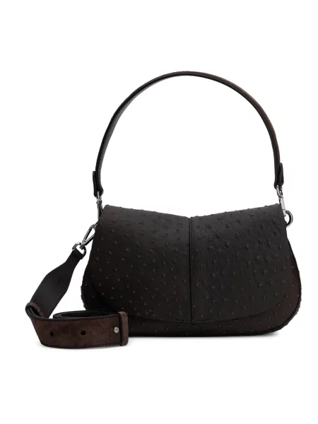 Lniana torebka crossbody Gianni Chiarini brązowa