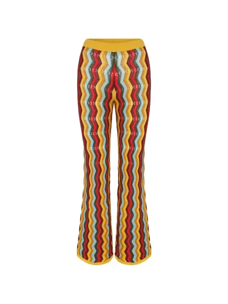 Pantaloni Simon Miller tricotate evazate galben