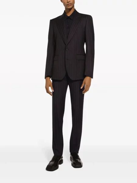 Pruhované kalhoty Dolce & Gabbana černé