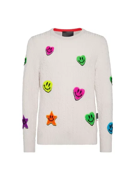 Sweter Philipp Plein wełniany biały