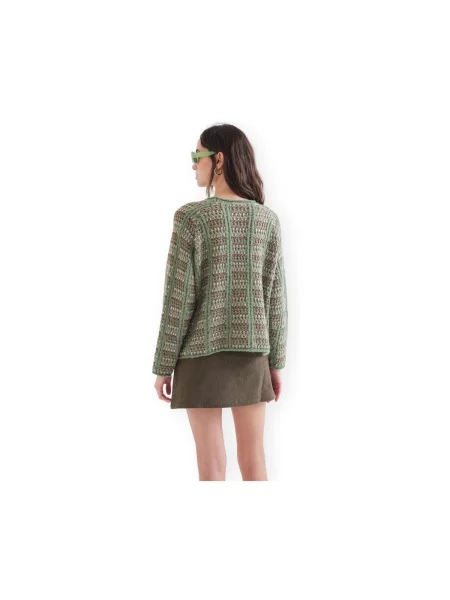 Pulover Compania Fantastica tricotate verde