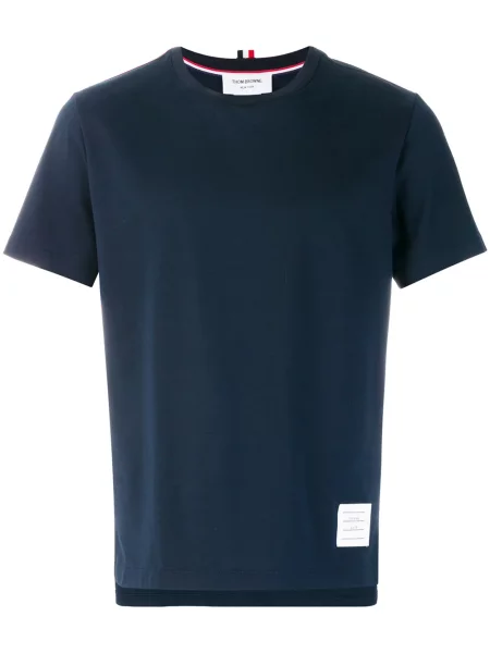 Tricou Thom Browne cu crăpătură scurt albastru