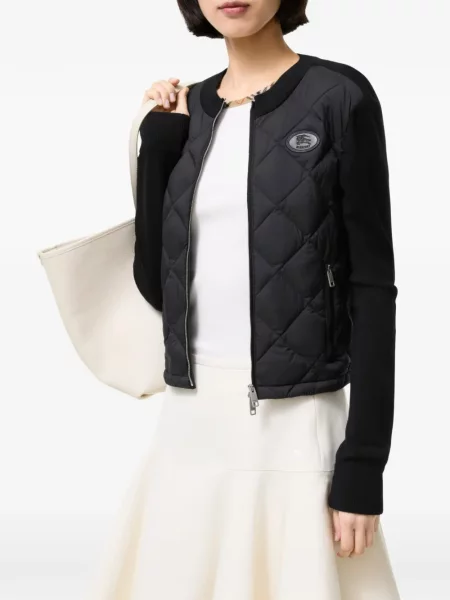 Matlasat geacă Burberry de lână negru