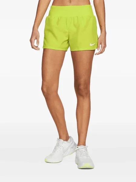 Pantaloni scurți Nike alergare cu talie înaltă în carouri albastru
