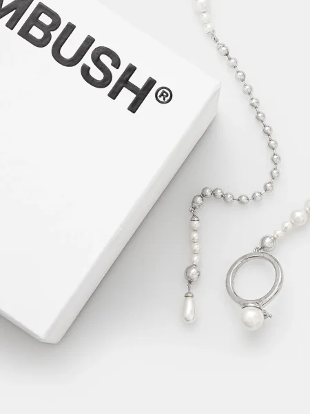 AMBUSH ezüst nyaklánc Pearl Strand Necklace
