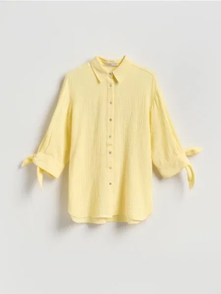 Reserved Cămașă din muselină galben-deschis galben