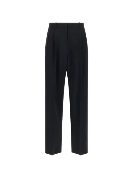 Pantaloni The Row de lână albastru