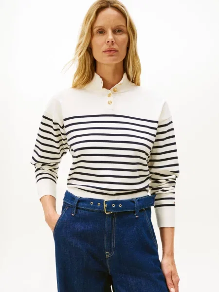 Tommy Hilfiger Sweter z dzianiny Kobiety biały|niebieski w S biały