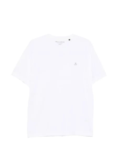 Tricou polo Marc O'polo cu imagine cu decolteu în V alb
