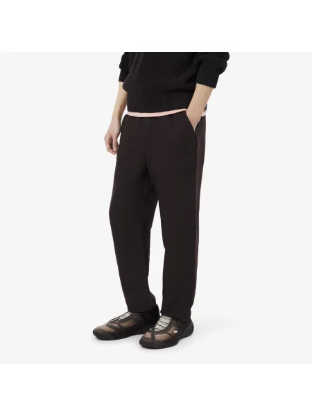 Lacoste Lniane Spodnie Chino O Kroju Regular Fit brązowy