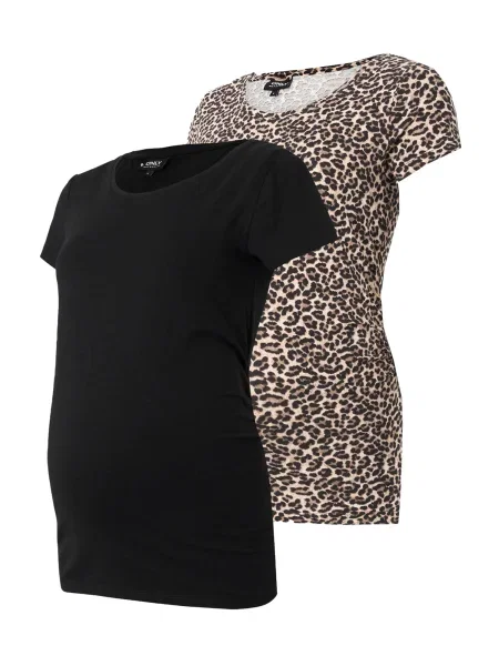 Only Maternity Tricou OLMLOVELY bej deschis / maro / gri deschis negru