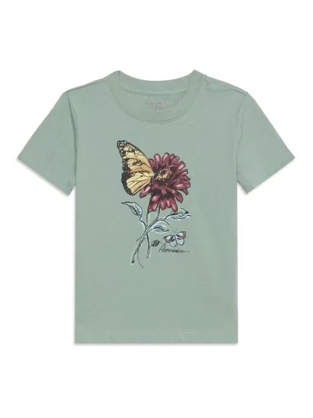 Abercrombie & Fitch Tricou FLOWER CLASSIC galben / verde / roșu negru