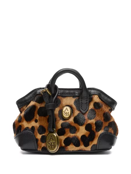 Geantă shopper Ash cu imagine cu model leopard maro