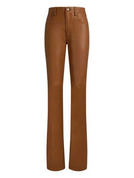 Pantaloni Ralph Lauren Collection din piele cu 5 buzunare maro