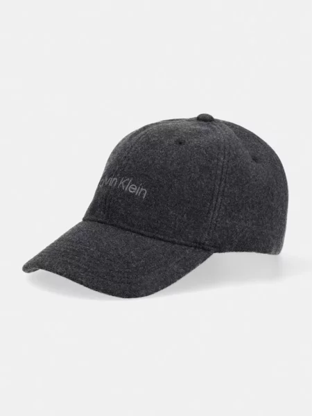 Czapka Calvin Klein Embroidered Titlecase Logo Felt Black Heather OS czarna