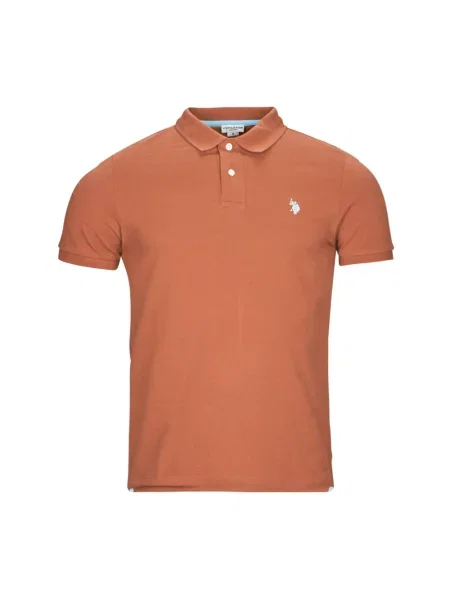 Koszulka polo U.s Polo Assn. z krótkim rękawem brązowa