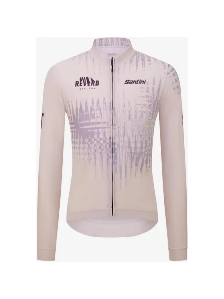 Koszulka rowerowa Santini x Reverb Cycling z długim rękawem Corte Classic XS beżowa