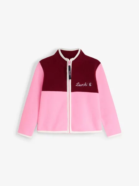 Bluza rozpinana z polaru Lurchi z kontrastowymi detalami czerwona