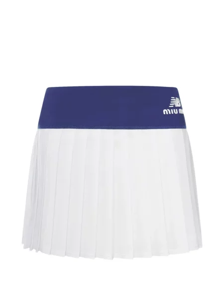 Top New Balance din piele cu glugă în linie A alb