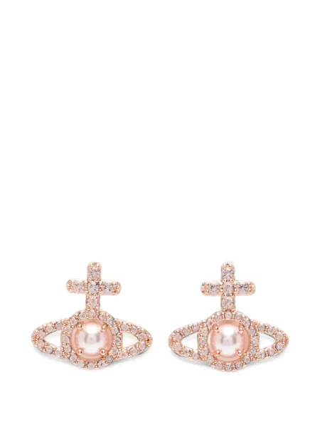 Cercei Vivienne Westwood cu perle roz
