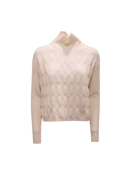 Sweter z golfem Herno beżowy