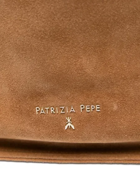 Τσάντα Patrizia Pepe σουέτ καφέ