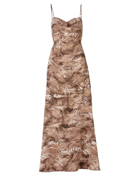 KOROSHI Rochie de vară maro / maro deschis alb