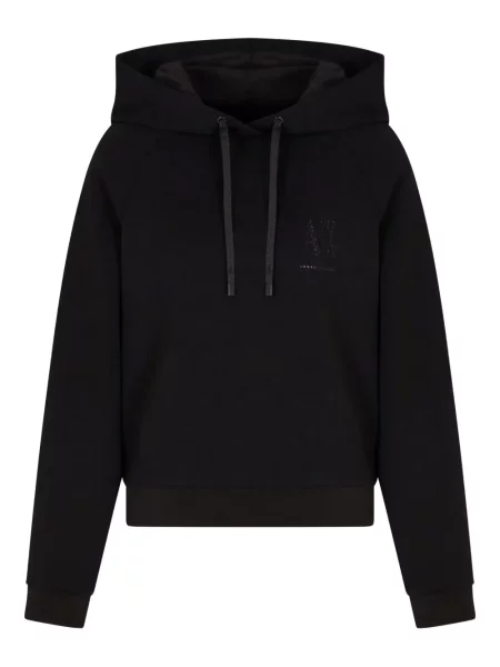 Hanorac cu glugă Armani Exchange cu imagine negru