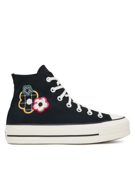 Tenisice Converse Chuck Taylor All Star Lift Platform Floral Patchwork crna