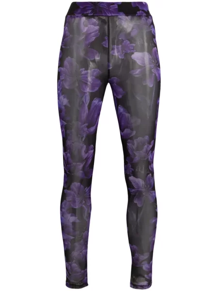 Pantaloni cu imprimeu floral Philipp Plein cu model floral cu imagine din tul