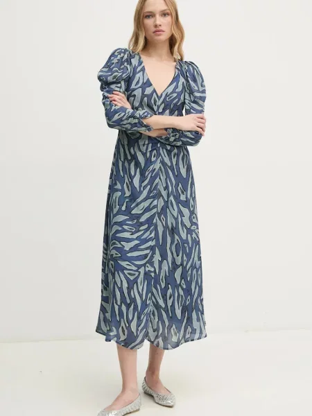 Hoss Intropia rochie maxi evazati albastru