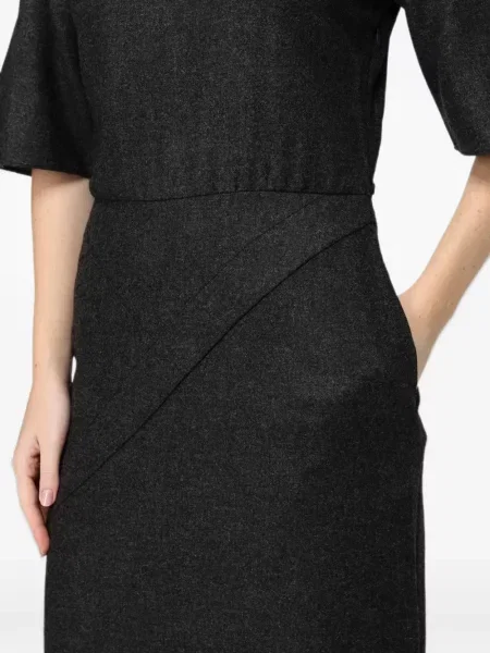 Rochie maxi Crida asimetrică gri
