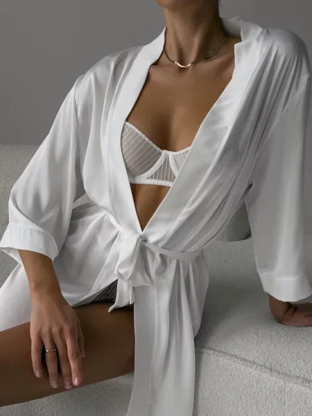 Халат Uaclothes шовк білий