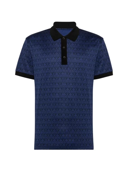 Scurt tricou polo Billionaire cu imagine albastru