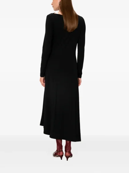 Rochie midi Viveh drapată până la genunchi de costum negru