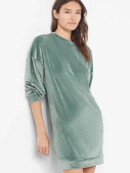 Велюровая ночная рубашка Etam зеленая