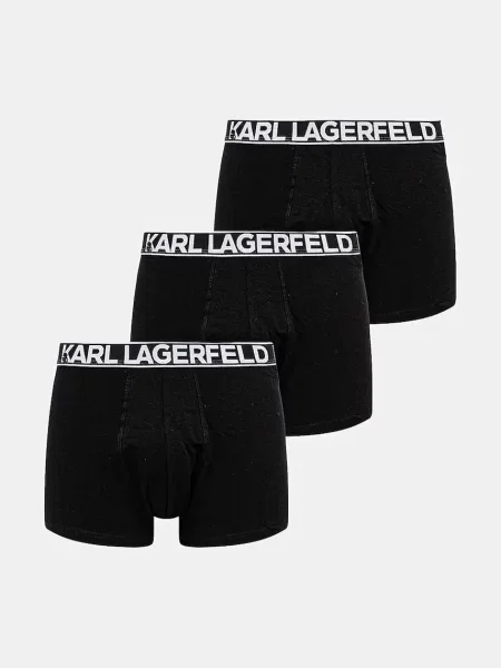 Pánske boxerky KARL LAGERFELD Bold Elastic Trunk 3 páry black čierna