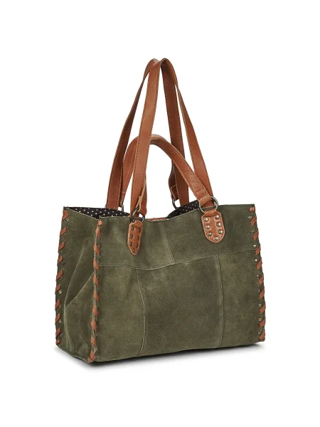Geantă shopper Pieces din piele de căprioară