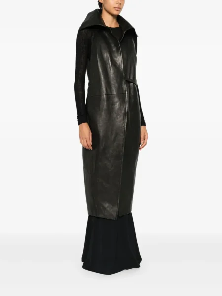Кожено палто Rick Owens черно