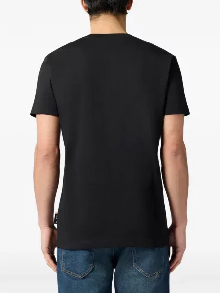 Tricou Philipp Plein cu decolteu rotund negru