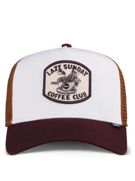DJINNS Șapcă HFT Coffee Club maro ruginiu / maro închis alb