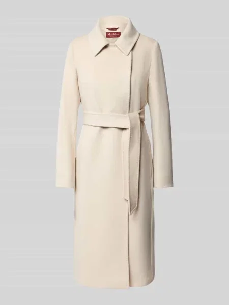 Płaszcz o kroju regular fit z czystej żywej wełny model ‘BCOLLAG’ Max Mara Studio beżowy