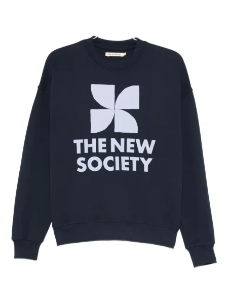 Bluza The New Society z nadrukiem niebieska