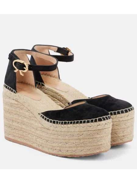Espadrile Gianvito Rossi din piele de căprioară negru