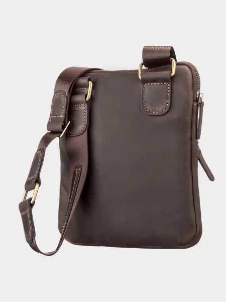 Кожаная сумка через плечо Shvigel коричневая