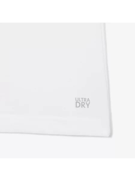Lacoste Sportowy T-Shirt Ultra Dry Z Grafiką Krokodyla biały